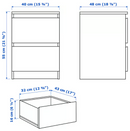 MALM Chest of 2 drawers, high-gloss white, 40x55 cm