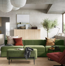 VALTORP Bench, with storage/Samsala dark yellow-green, 103 cm