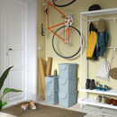 TRÖSKNING Bin with lid, light grey-blue, 25 l