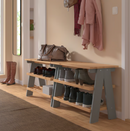 KALLSÖ Bench with shoe storage, grey, 80x38x56 cm