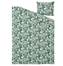 SKOGSDUVA kids' bedding set, white/green, 150x200/50x60 cm