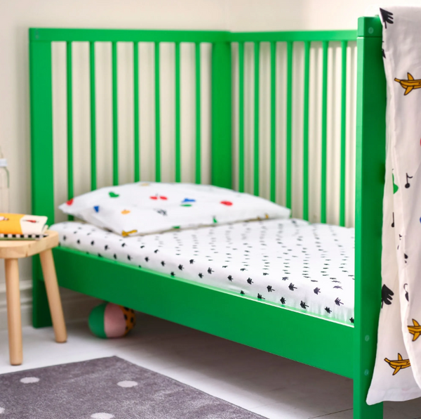 GRÖNFINK fitted sheet for cot, white, 60x120 cm
