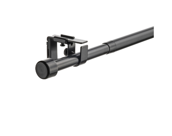 BEKRÄFTA curtain rod set, black, 120-210 cm 19 mm