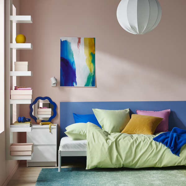 PILTANDVINGE Duvet cover and pillowcase, light green, 150x200/50x60 cm