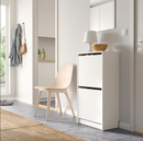 BISSA Shoe cabinet with 2 compartments, white, 49x28x93 cm