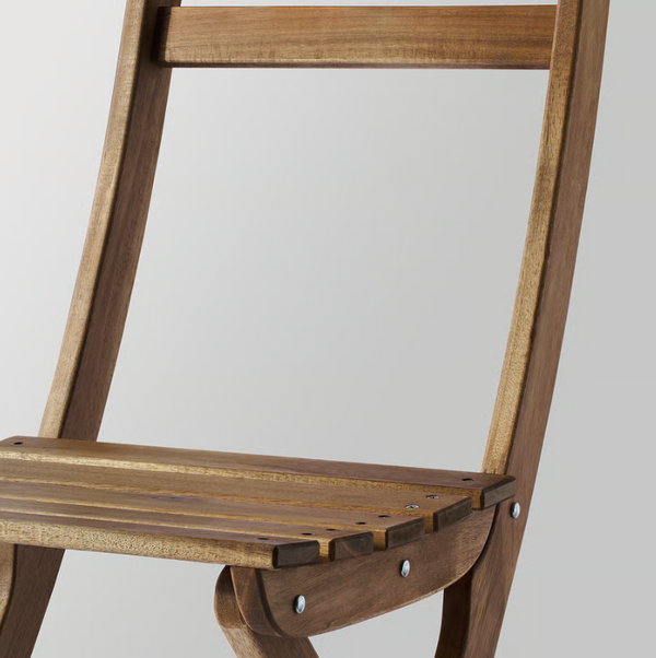 ASKHOLMEN Chair, outdoor, foldable dark brown