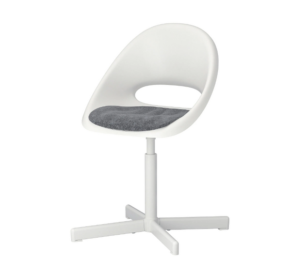 PYNTEN Children's seat pad for desk chair, grey, 33x32 cm