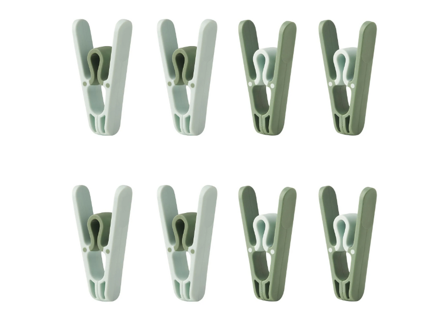 SLIBB clothes peg, green, 8 pack