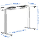 MITTZON Underframe sit/stand for desk, electric/white, 120/140/160x60 cm