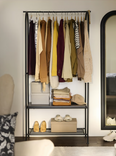 GRAFJALLET Clothes rack with shoe storage, anthracite, 90x36x175 cm