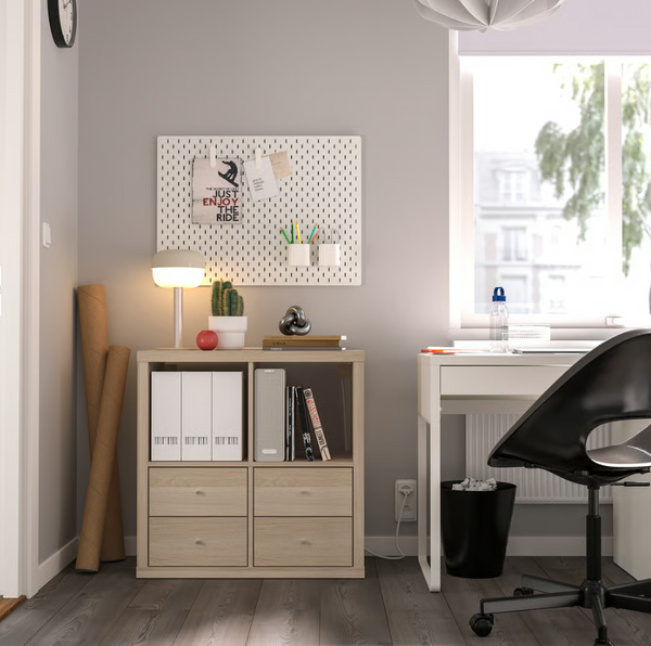 KALLAX Insert with 2 drawers, white stained oak effect, 33x33 cm