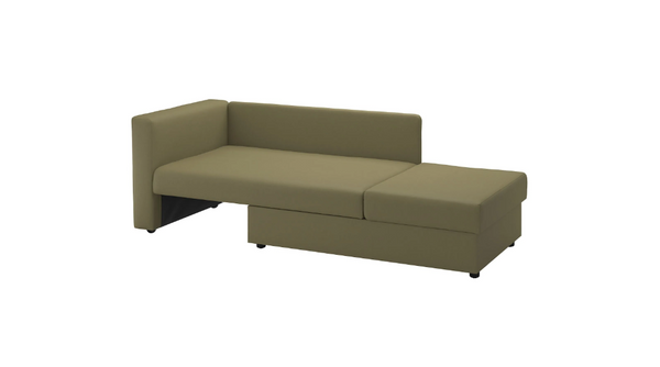 SKONABACK 2-seat sofa-bed, vissle yellow/green