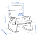 POÄNG Rocking-chair, black-brown / POÄNG cushion Skiftebo dark grey