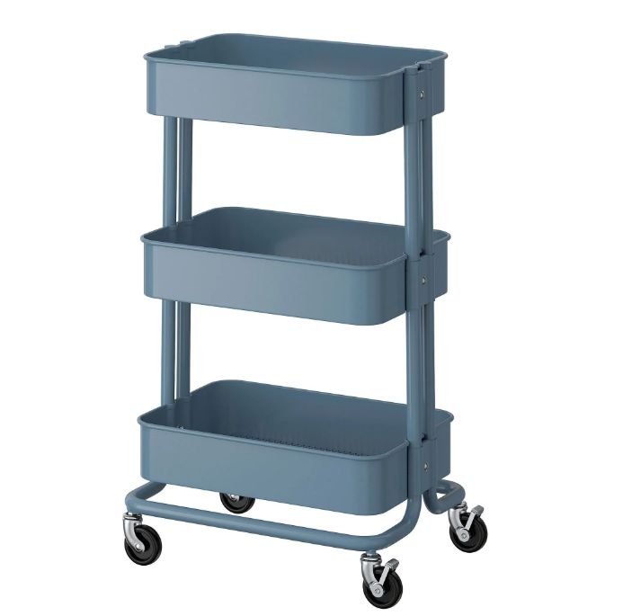 RASKOG Trolley, blue-grey, 35x45x78 cm