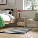 ELSYSTEM Rug, low pile, black/white/stripe, 80x150 cm