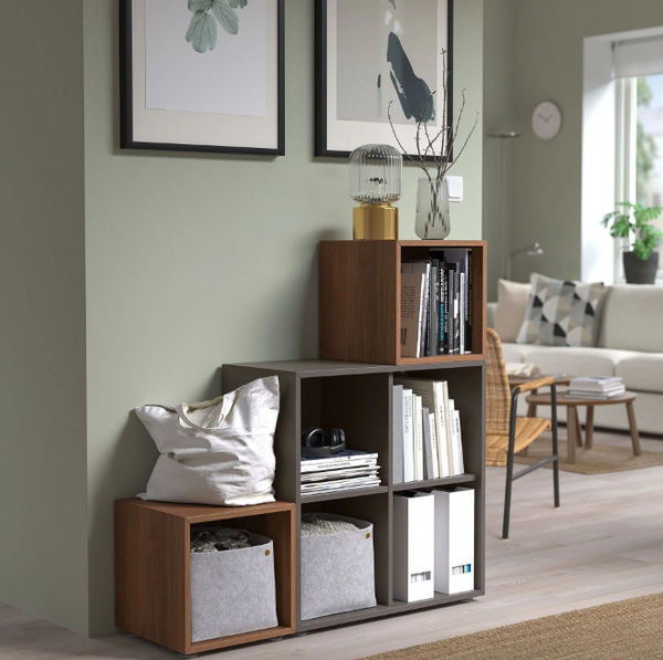 EKET cabinet unit, walnut effect, 35x35x35 cm