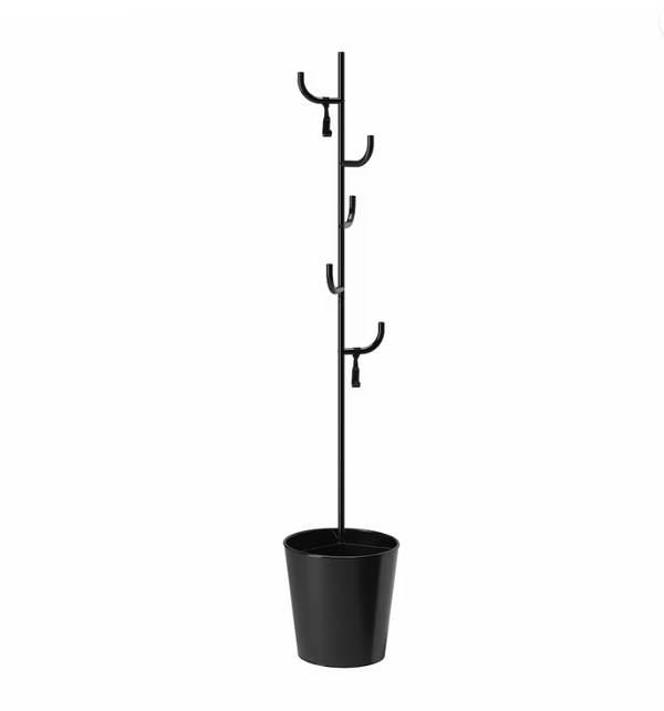 ÄLGANÄS Hat and coat stand, black, 173x33 cm