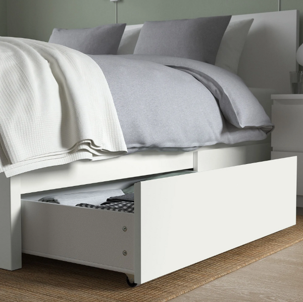 MALM bed storage drawer, white, 200 cm, 2 pack