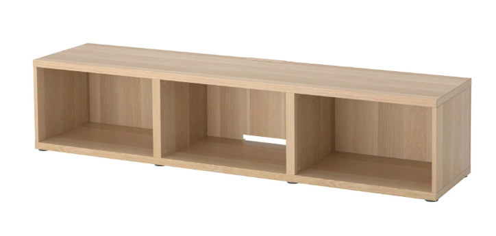 BESTÅ tv bench frame, white stained oak effect, 180x40x38 cm