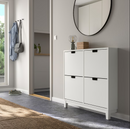 STALL Shoe cabinet with 4 compartments, white, 96x17x90 cm