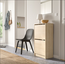 BISSA Shoe cabinet with 2 compartments, oak effect, 49x28x93 cm