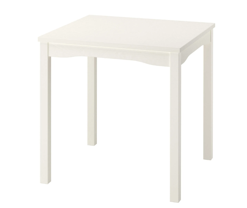 HAUGA kitchen table, white, 74x74 cm, seats 2