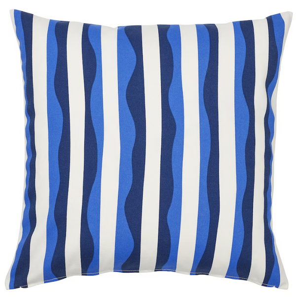 GULLBERGSÖ Cushion cover, blue stripe pattern/outdoor indoor, 50x50 cm
