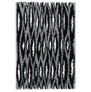 BULLERREMSA Rug, high pile, black grey/white, 133x195 cm