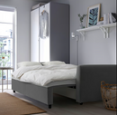 BRISSUND 3-seat sofa-bed, Hakebo dark grey