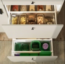 PRUTA Food container with lid, set of 17, green
