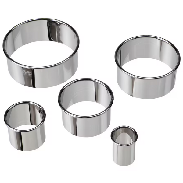 LÄTTBAKAD Cookie cutter, set of 5, silver-colour