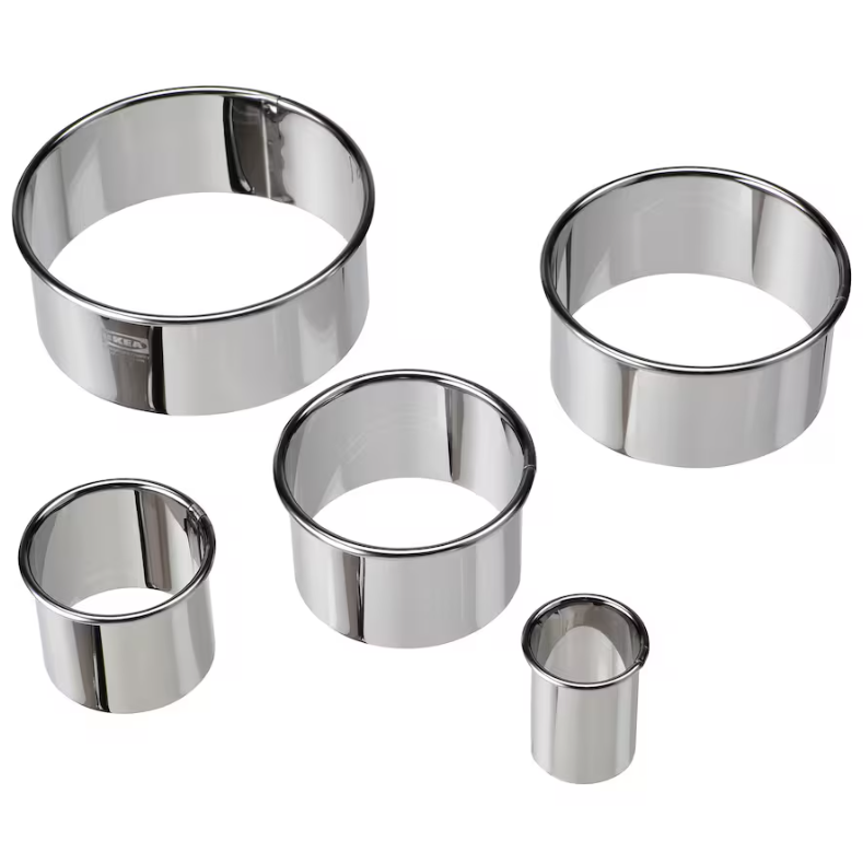 LÄTTBAKAD Cookie cutter, set of 5, silver-colour