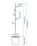 ÄLGANÄS hat and coat stand, light blue, 173x33 cm