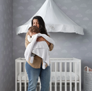 LEN baby blanket, grey/white, 70x90 cm