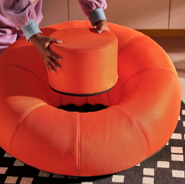 BRÄNNBOLL inflatable gaming lounge chair, bright orange