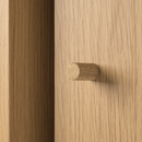 LÅDMAKARE Storage cabinet, oak effect, 35x212 cm, left+right/LÅDMAKARE shelf, 76x34 cm/LÅDMAKARE Insert with compartments, 76x34x24 cm/LÅDMAKARE Cabinet with sliding doors, oak effect