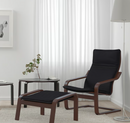 POÄNG Ottoman frame, brown/Cushion Knisa black
