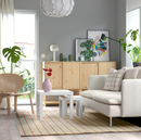 RIDSTIG Rug, flatwoven, off-white/red, 170x240 cm