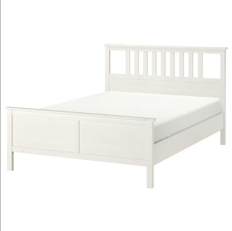 HEMNES Bed frame, white stain, 180x200 cm/LUROY/SKORVA