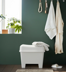 BURSJÖN Stool with storage, white