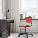 ÖRFJÄLL Chair frame, swivel, black / ÖRFJÄLL Seat shell, black-Vissle red