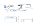 MALM Bed frame, high, white stained oak veneer, 180x200 cm/MALM bedside drawer, white stained oak veneer, 200 cm, 2 pack