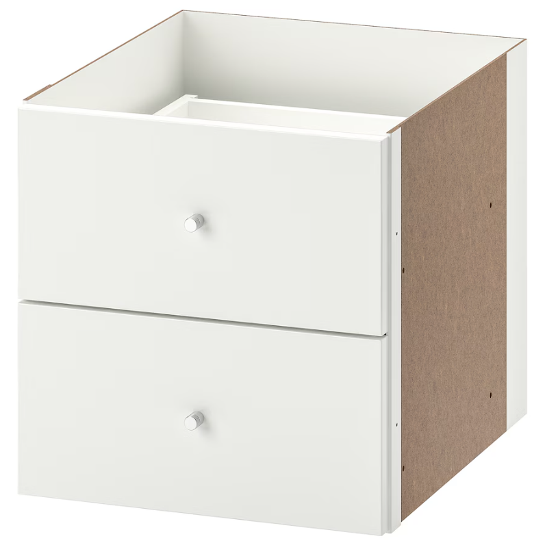 KALLAX Insert with 2 drawers, high-gloss white, 33x33 cm