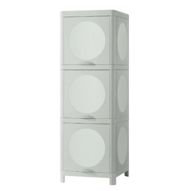 IVÖSJÖN bahtroom high cabinet, green, 33x34x99 cm