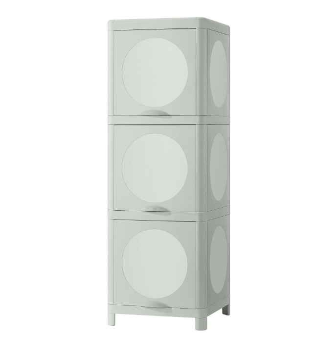 IVÖSJÖN bahtroom high cabinet, green, 33x34x99 cm