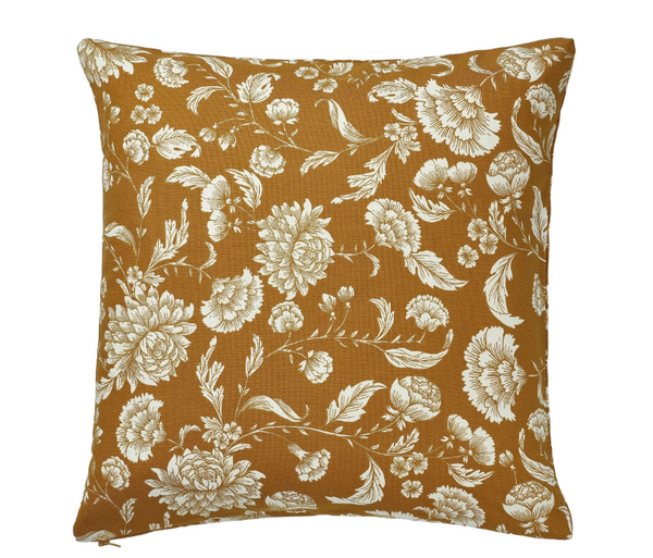 IDALINNEA lace pillow cover, yellow-brown, 50x50 cm