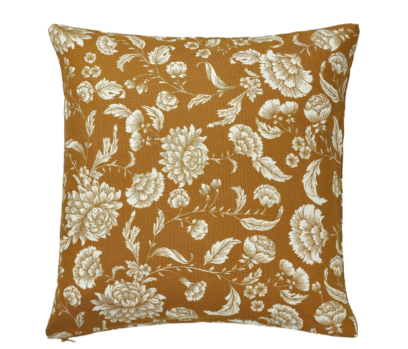 IDALINNEA lace pillow cover, yellow-brown, 50x50 cm