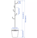 ÄLGANÄS Hat and coat stand, black, 173x33 cm