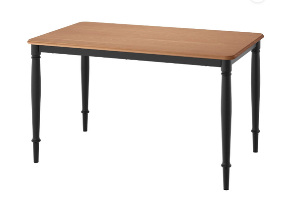 DANDERYD Dining table, pine veneer-black, 130x80 cm