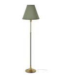 FLYGHOJD Floor lamp, brass/green-grey